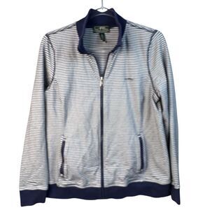 Lauren Ralph Lauren Women's Striped Zip-Up Athleisure Jacket Multicolor XL